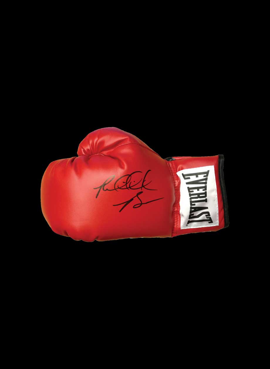 Riddick Bowe signed boxing glove - Unframed + PS0.00