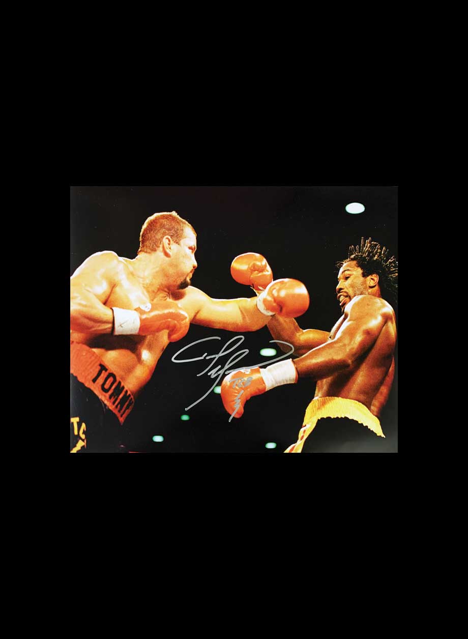 Tommy Morrison signed 16x12 photo vs Lennox Lewis - Premium Framing + PS45.00
