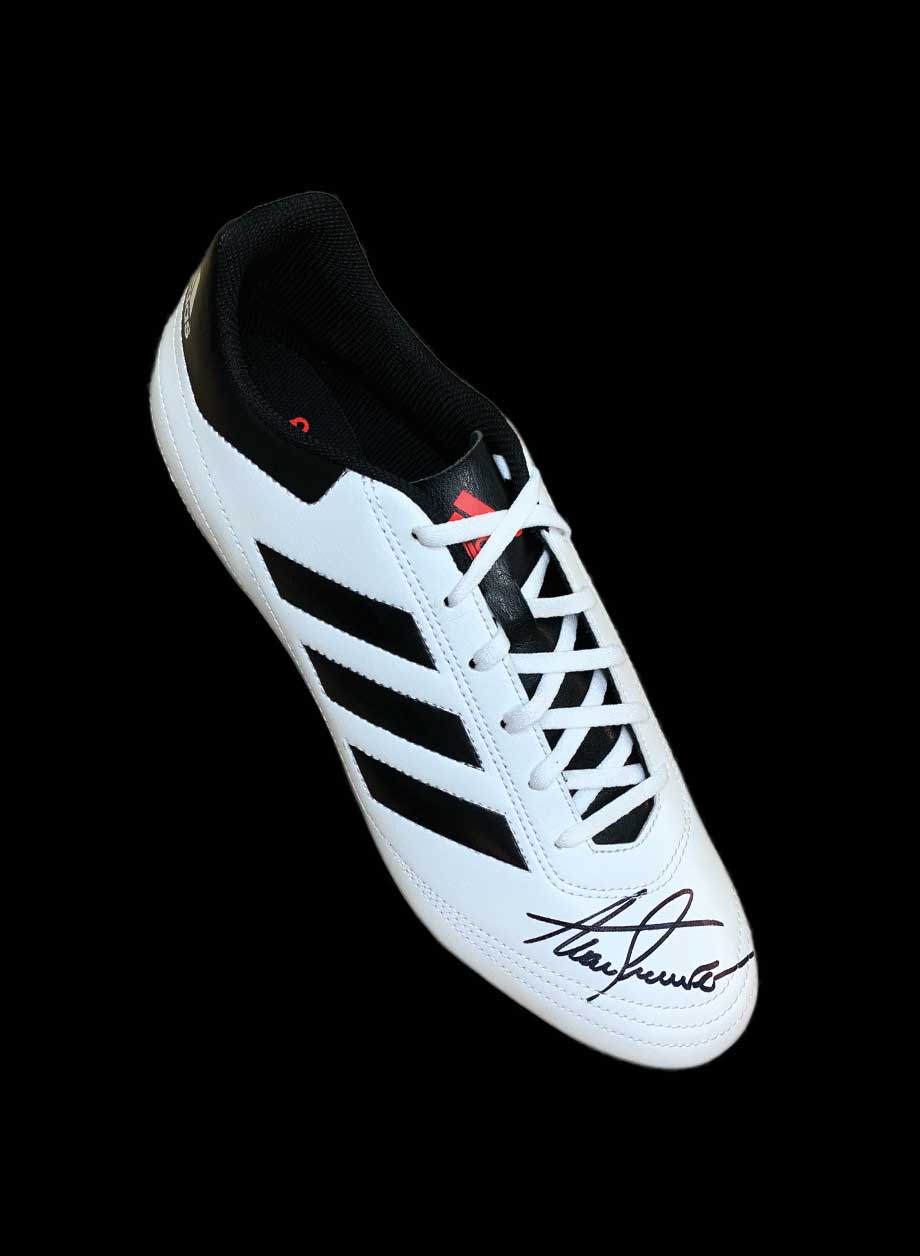 Alan Shearer signed Adidas football boot - Unframed + PS0.00