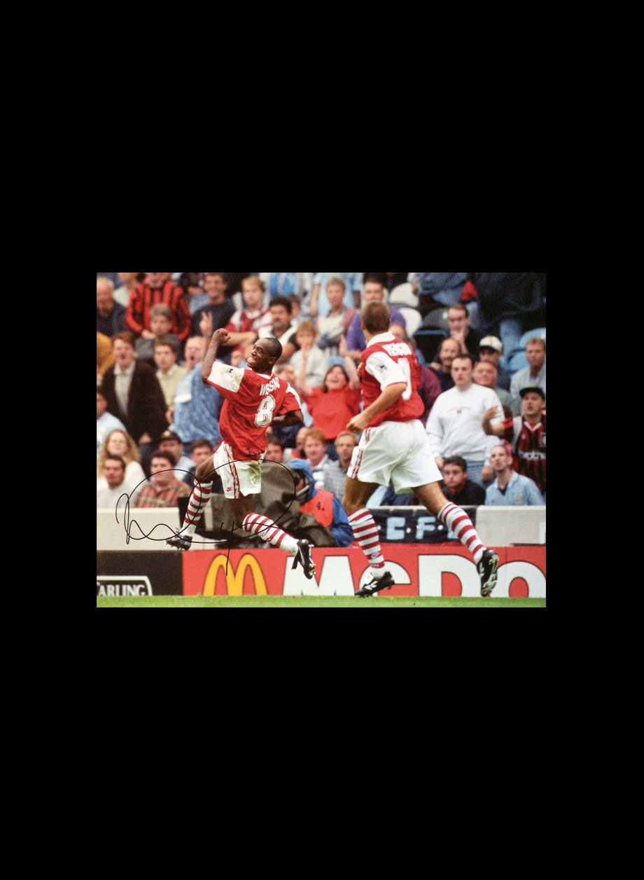 Ian Wright Signed Arsenal photo - Premium Framing + PS45.00