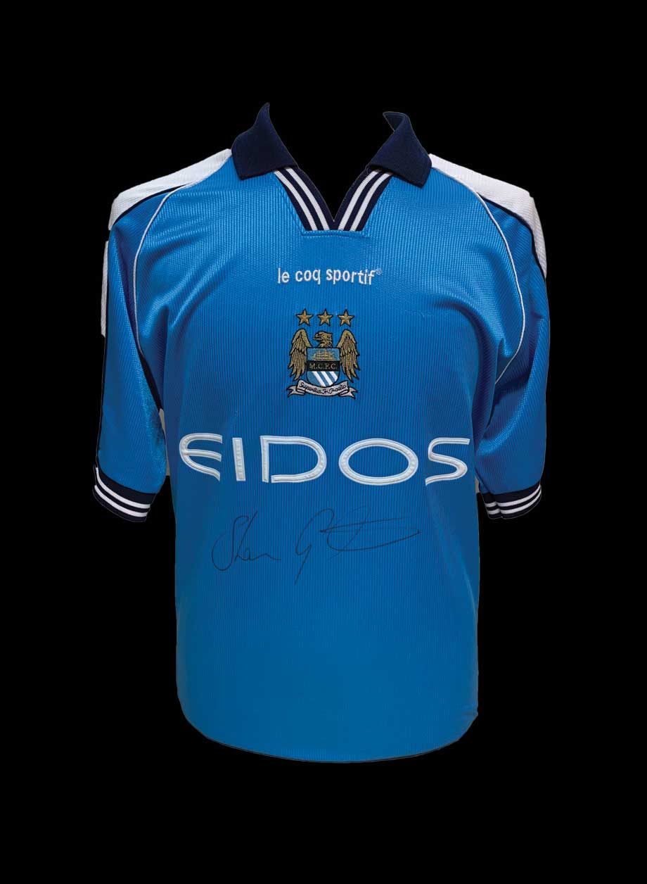 Shaun Goater signed Manchester City 2001/02 shirt - Unframed + PS0.00