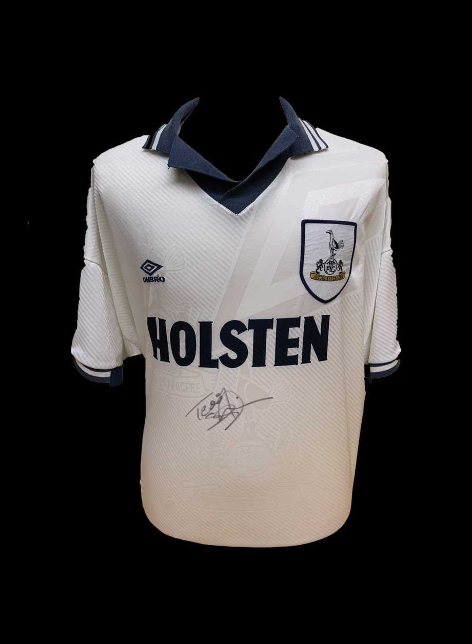 Teddy Sheringham signed Tottenham 1993/95 shirt - Framed + PS95.00