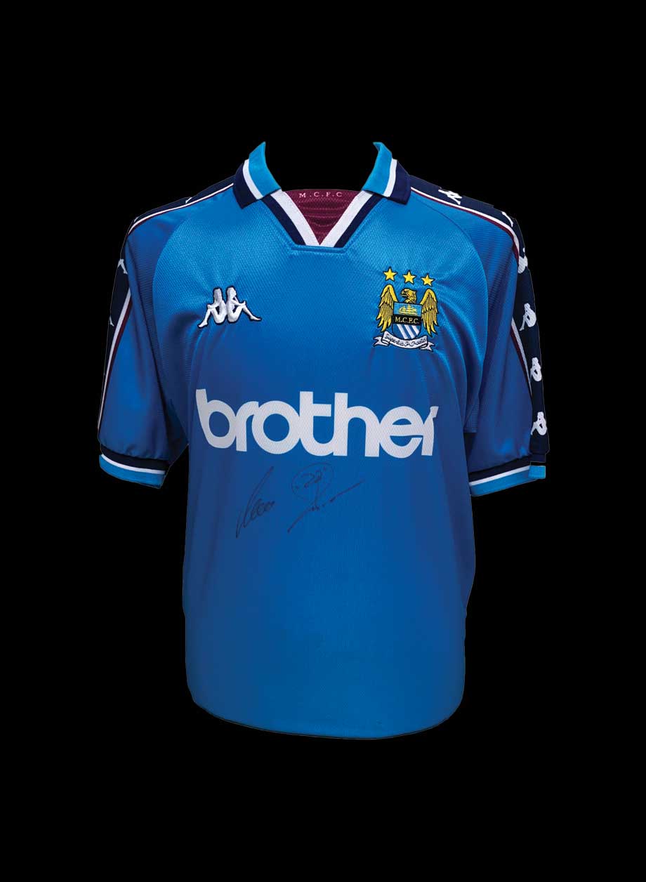 Uwe Rosler signed Manchester City 1997/99 shirt - Unframed + PS0.00