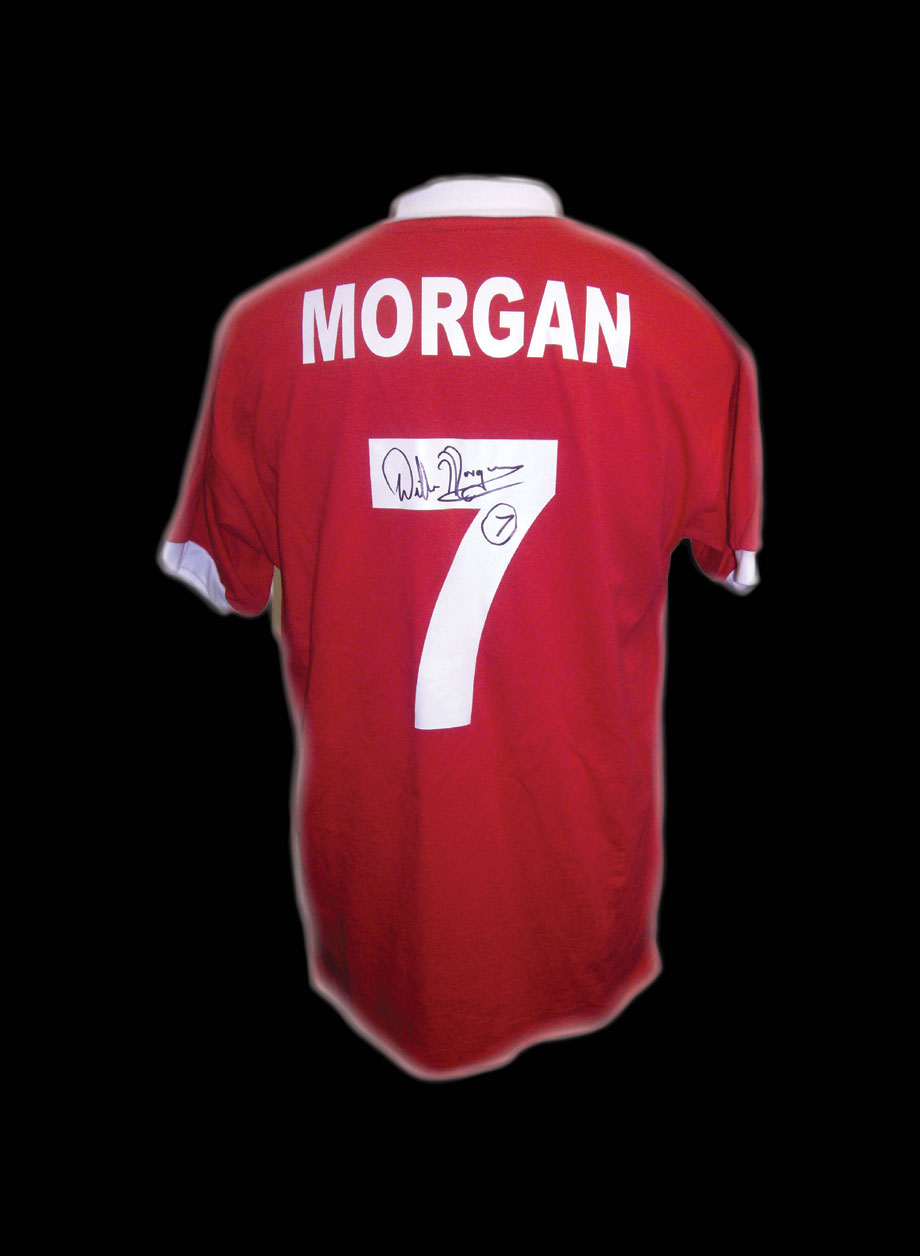 Willie Morgan signed Manchester United Shirt - Framed + PS95.00