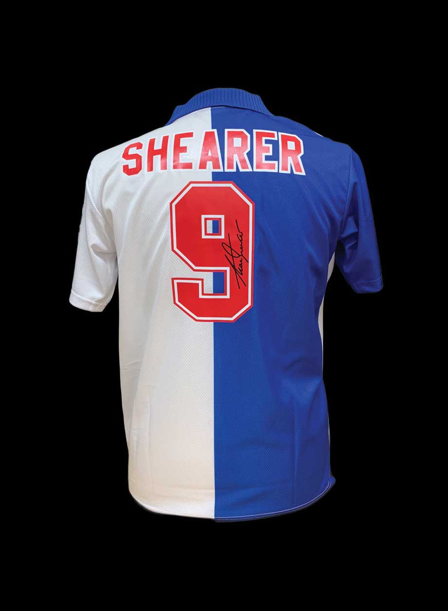 Alan Shearer signed Blackburn Rovers 1994/95 shirt. - Framed + PS95.00