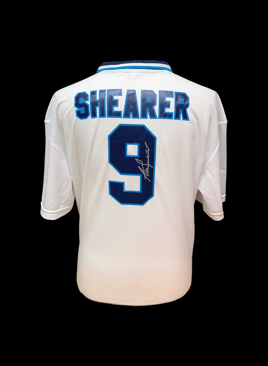Alan Shearer signed England Euro 96 shirt - Unframed + PS0.00