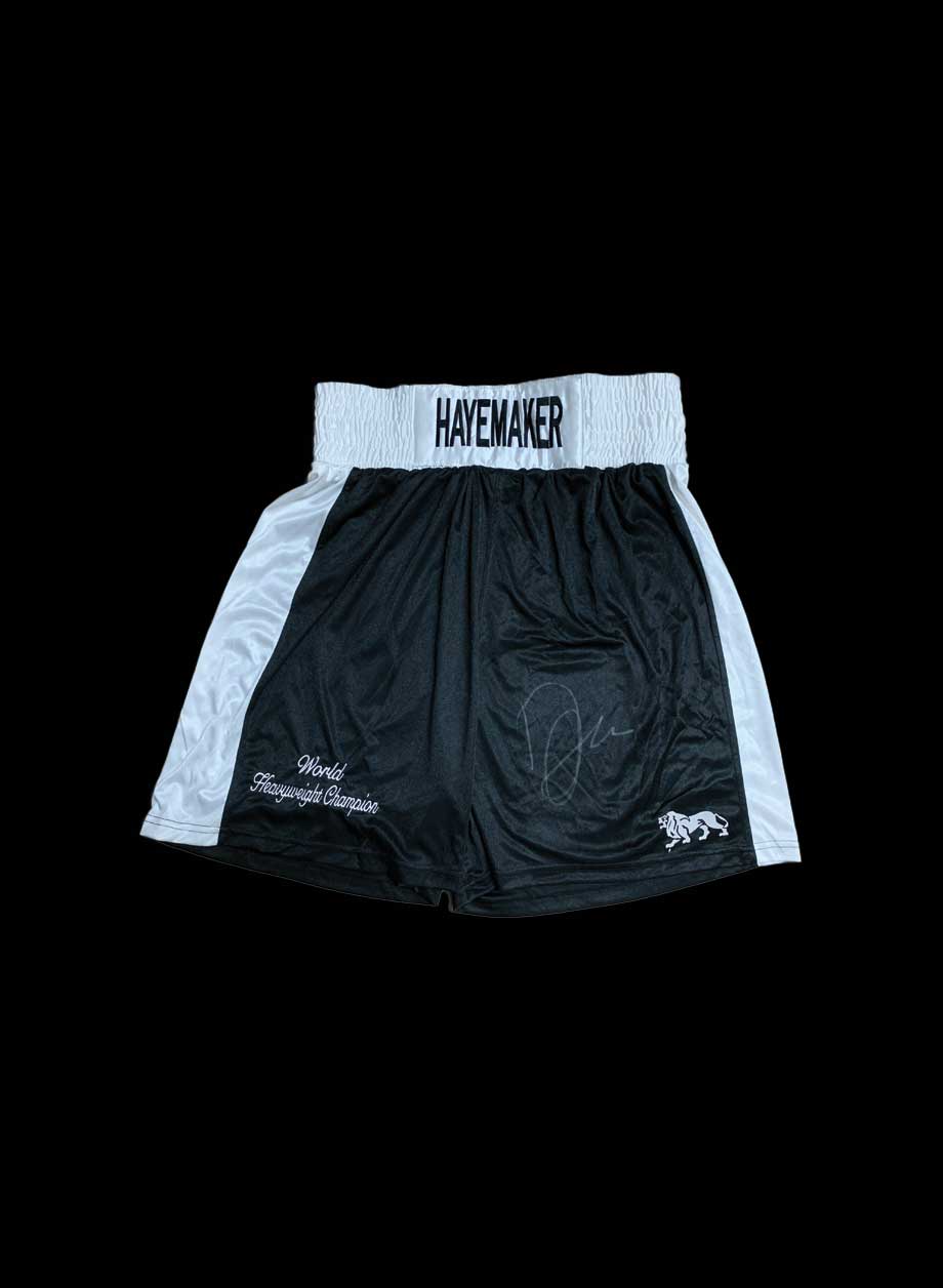 David Haye signed boxing trunks - Unframed + PS0.00