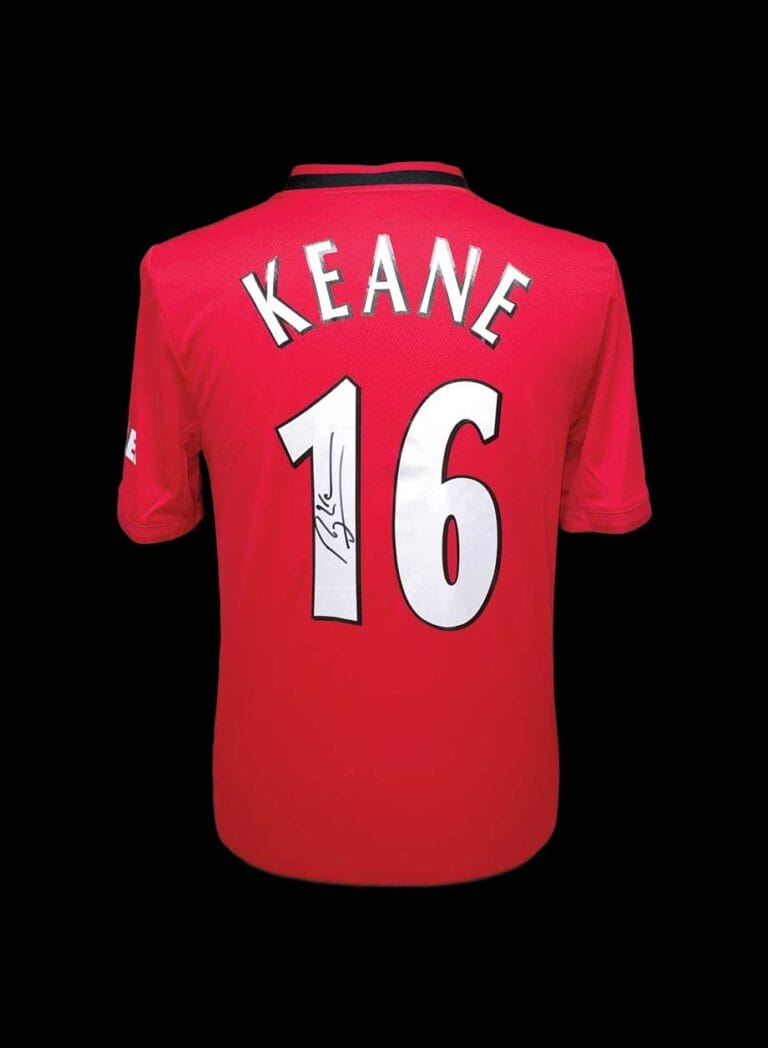 Roy Keane dedicated & signed Manchester United shirt - All Star Signings