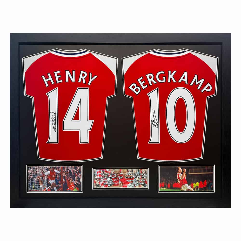 Thierry Henry & Dennis Bergkamp double signed framed shirt display-image-5311
