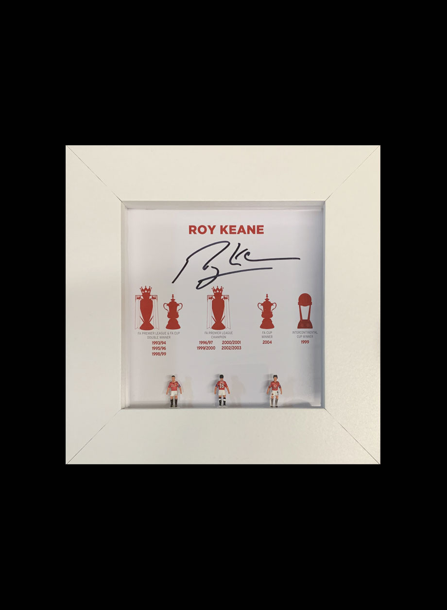 Roy Keane signed hand painted Subbuteo career display - Pre-framed +PS0.00