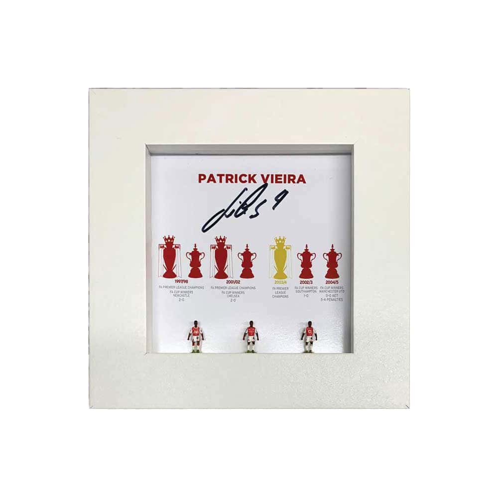 Patrick Vieira signed hand painted Arsenal Subbuteo style display-image-5398