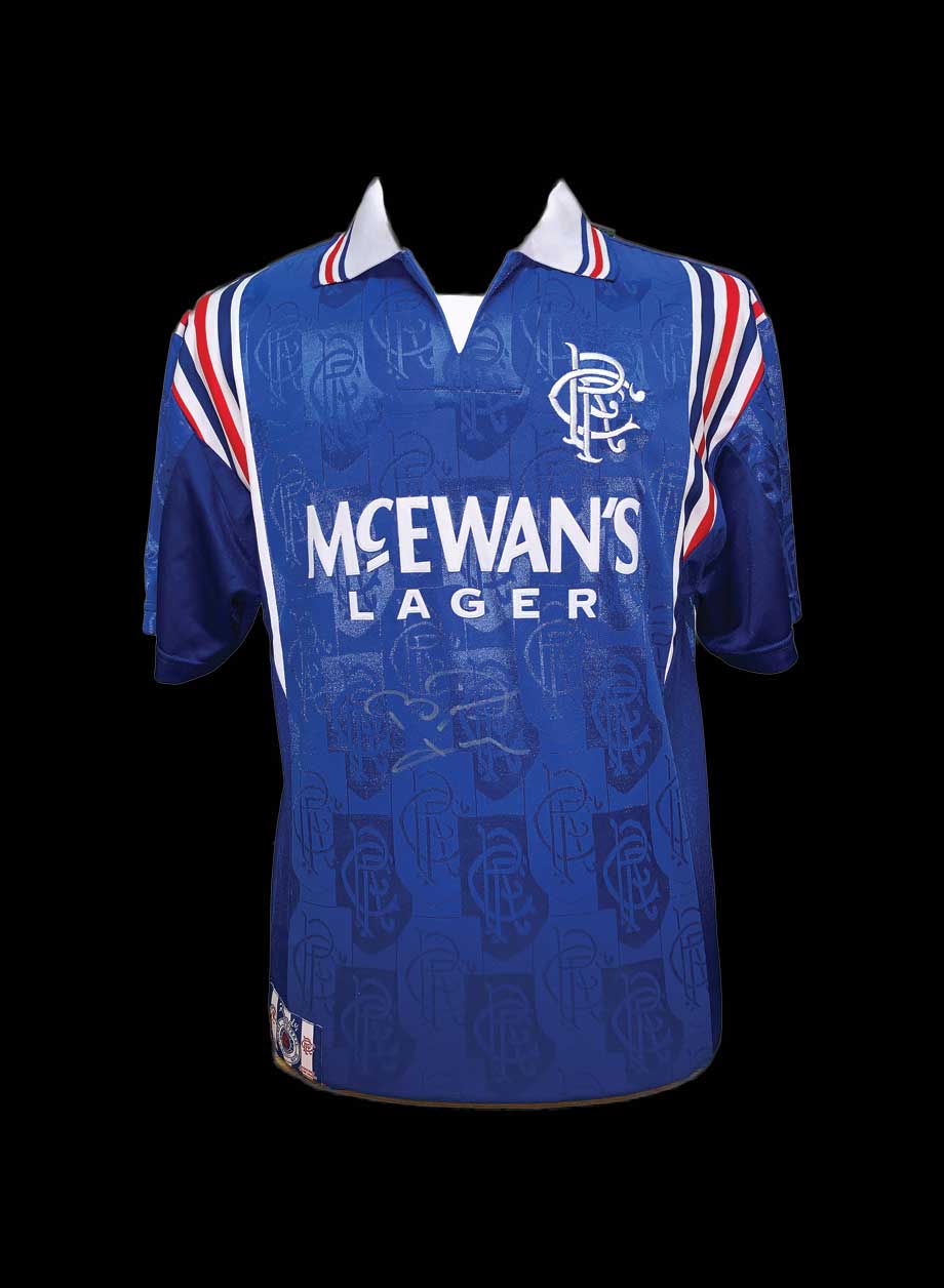 Brian Laudrup signed Rangers 1995/96 shirt - All Star Signings