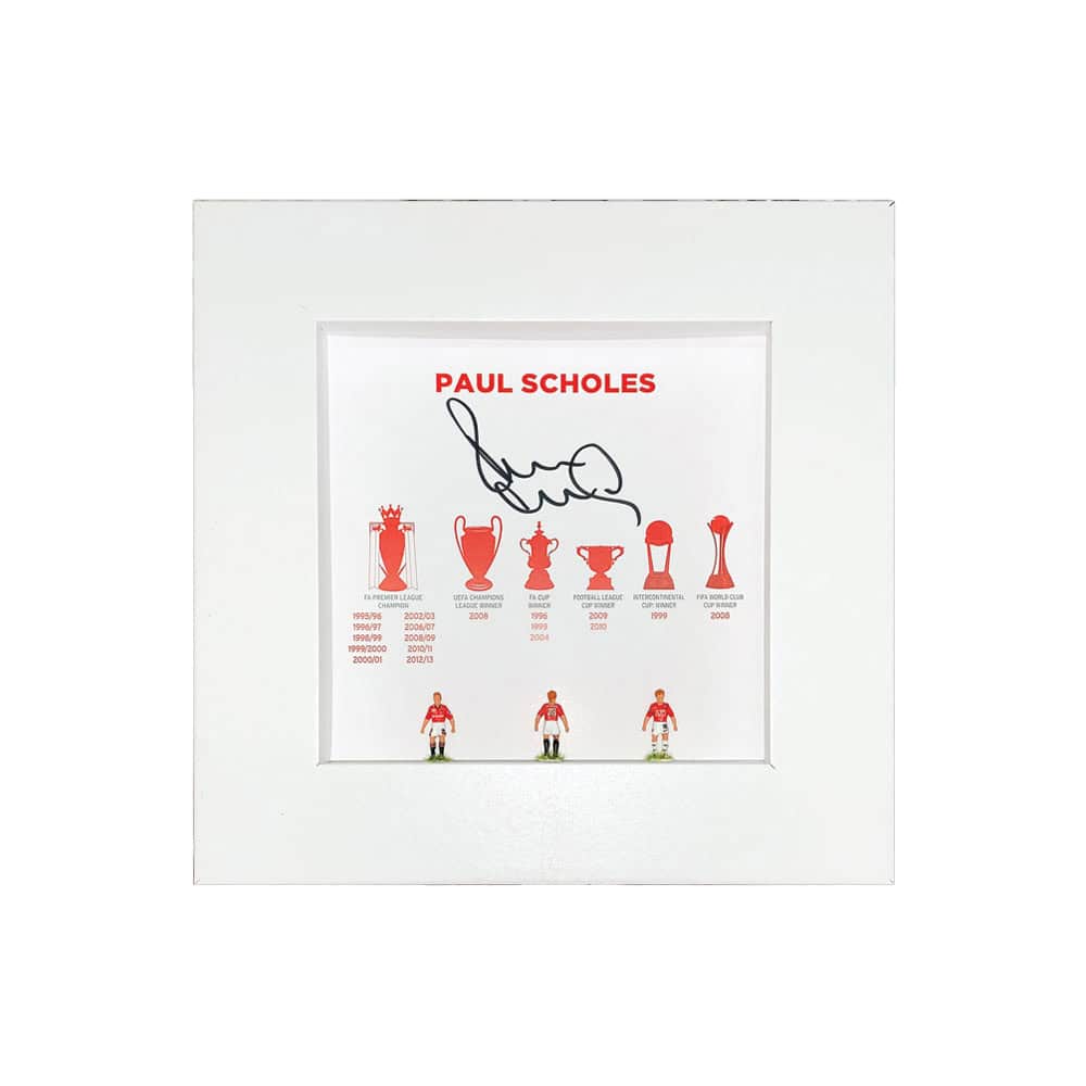 Paul Scholes signed hand painted Subbuteo style career display-image-5484