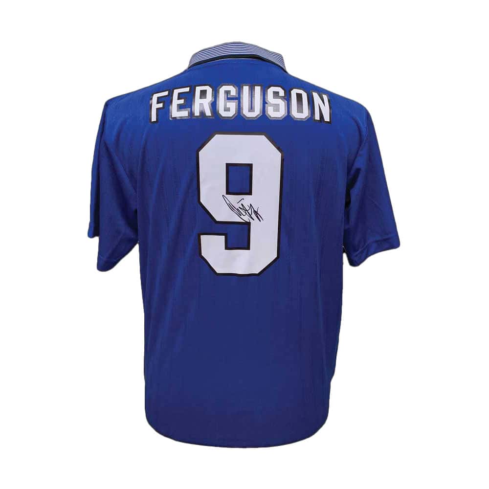 Duncan Ferguson signed Everton 1995 FA Cup Final #9 shirt-image-6502