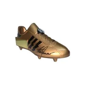 Gullfótboltaskór frá Alan Shearer áritaður - Mynd 3