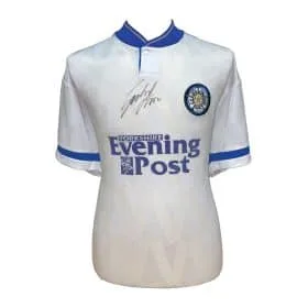 Gordon Strachan aláírta a Leeds United 1992-es hazai mezét - 1. kép
