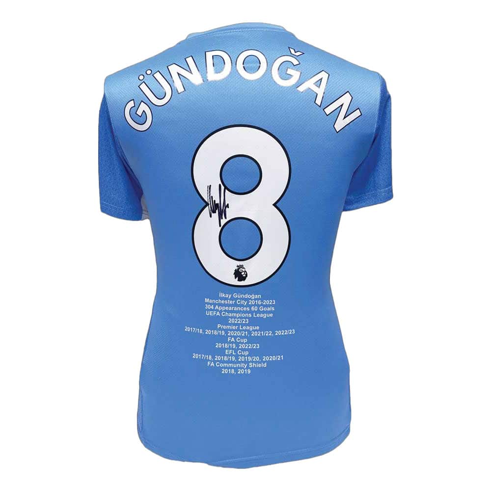 Ilkay Gundogan signed Manchester City shirt career stat shirt-image-11709
