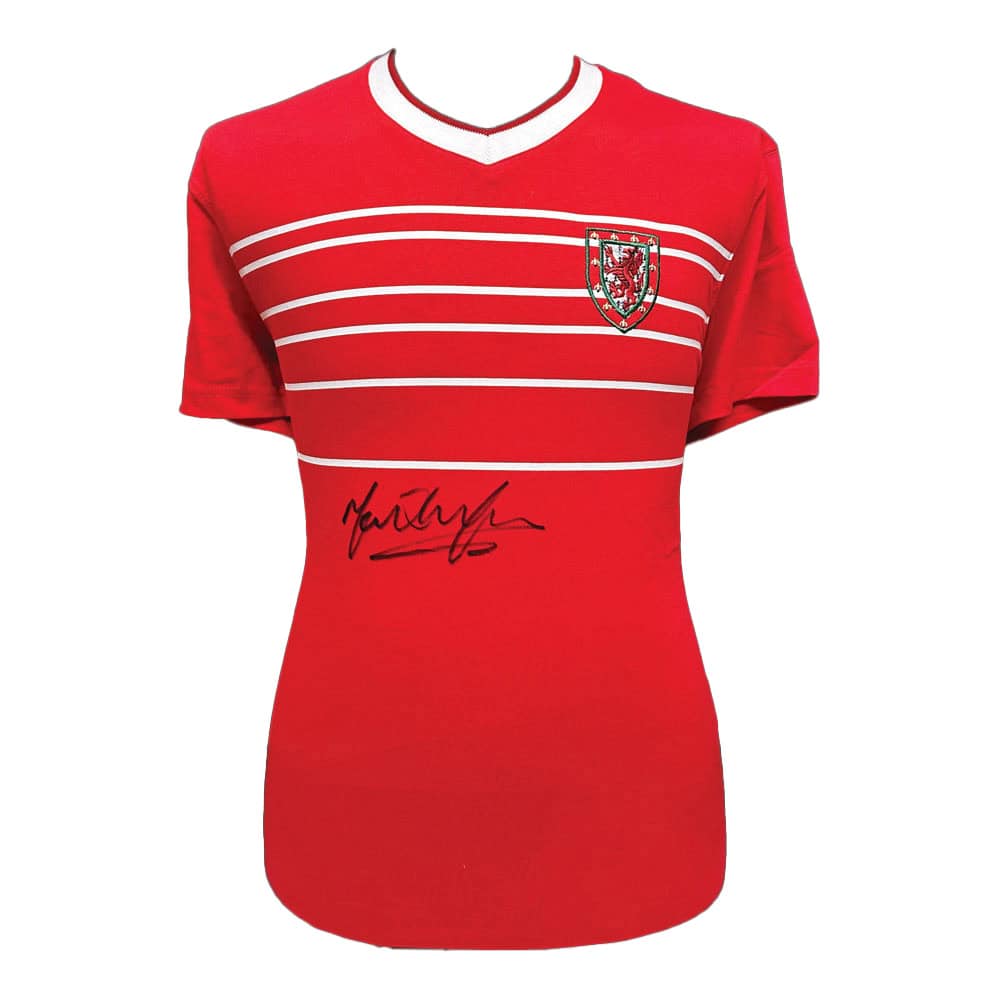 Mark Hughes signed Wales 1984 Home shirt-image-12737