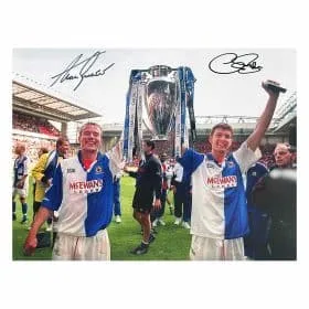 Von Alan Shearer und Chris Sutton signiertes Foto der Blackburn Rovers – Bild 1