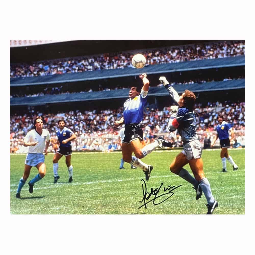 Peter Shilton signed Maradona "Hand of God" photo-image-21297