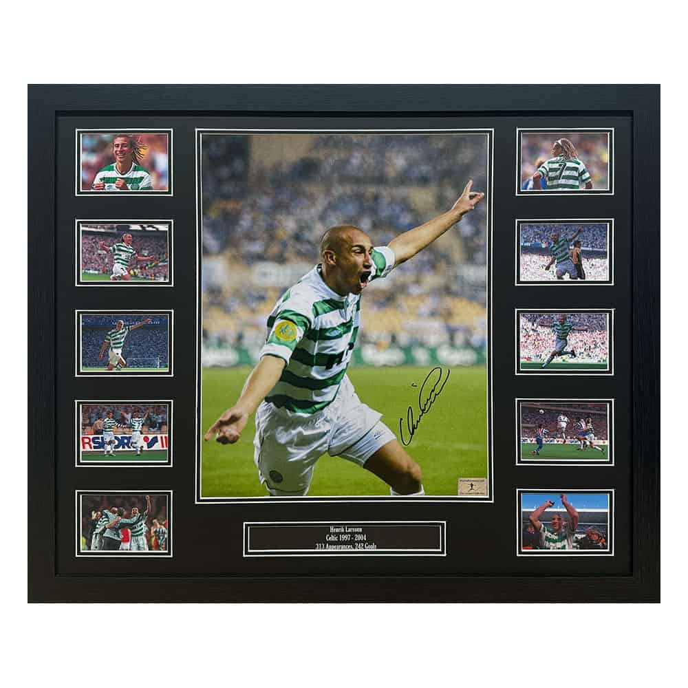 Framed Henrik Larsson Signed Celtic 16x12 Photo-image-21644