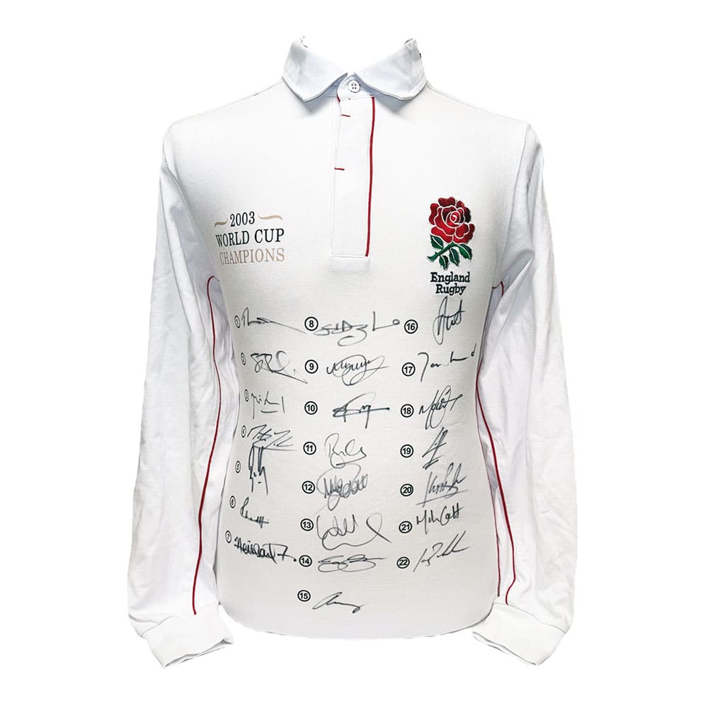 England Rugby shirt signed by the full 2003 World Cup Final squad-image-22155