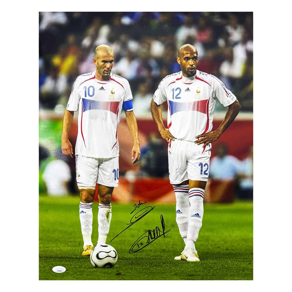 Zinedine Zidane & Thierry Henry dual signed France photo-image-23367